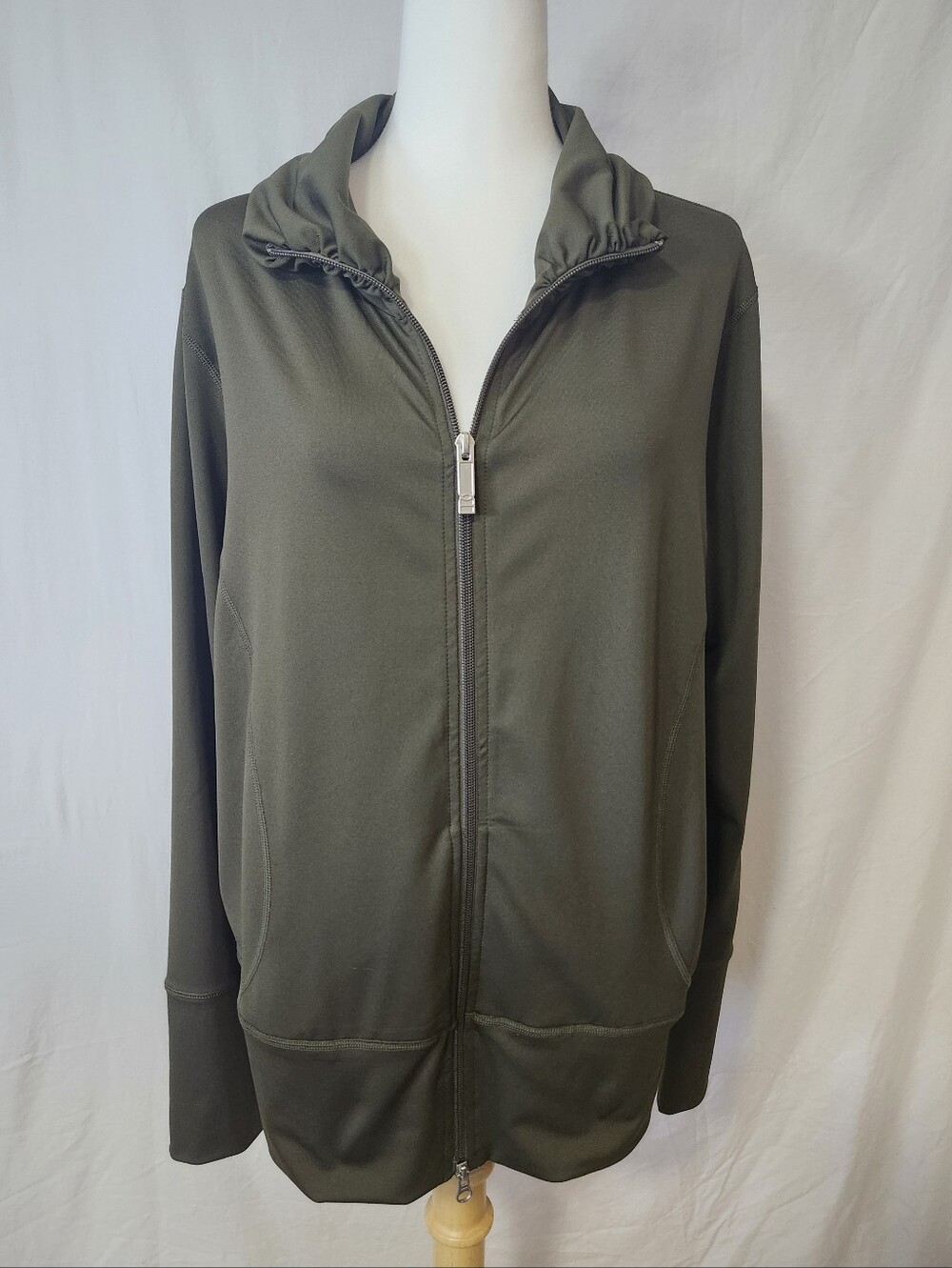 Noel Asmar Olive Green Full-Zip Performance Jacket